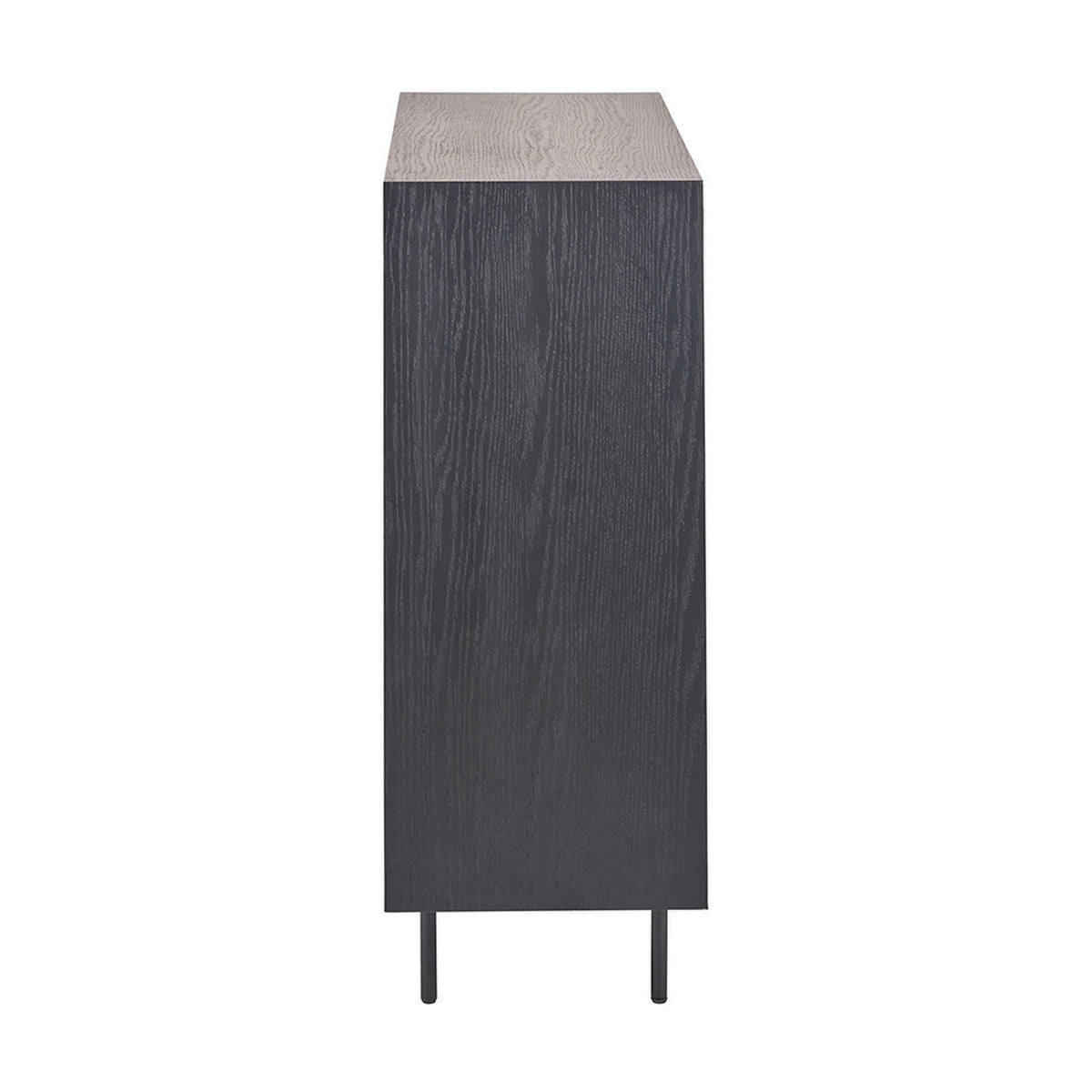 Hailee Black & Chevron Oak & Pine 2 Door Bar Cabinet - 100cm