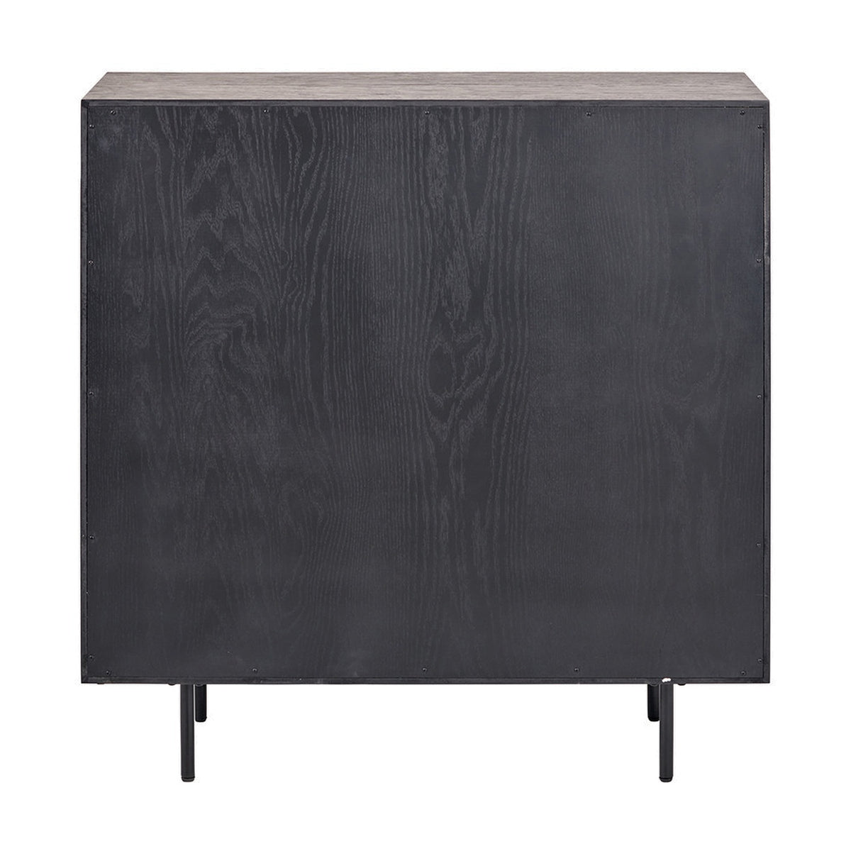 Hailee Black & Chevron Oak & Pine 2 Door Bar Cabinet - 100cm