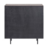 Hailee Black & Chevron Oak & Pine 2 Door Bar Cabinet - 100cm