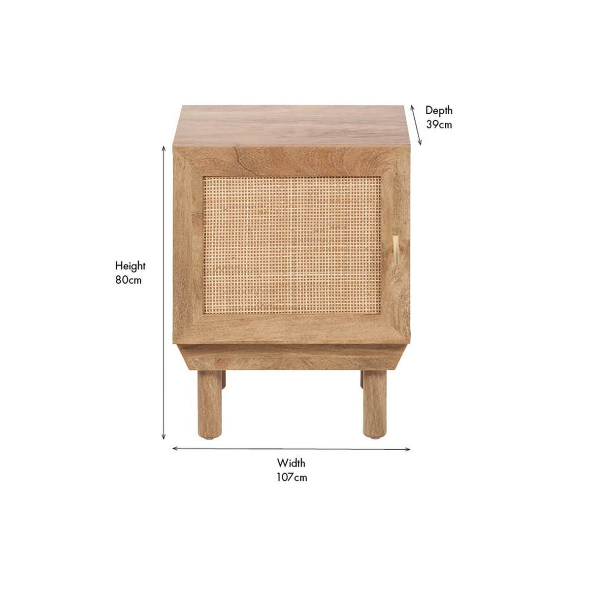 Henrik Rattan 1 Door Cupboard Unit Cabinet - 50cm