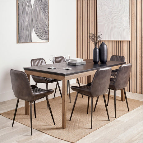 Gio Black & Acacia Dining Table - 76cm