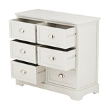 Croft Linen Pine 6 Drawer Unit with all drawers open, showing cup handles and interior compartments, on a plain white background.