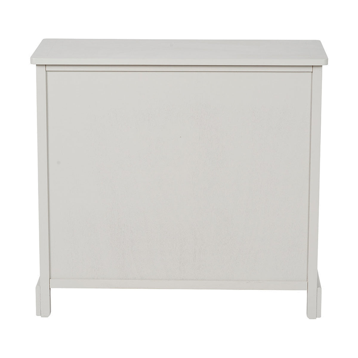 Croft Linen Pine 6 Drawer Unit, rear view showing plain white-painted wood panel back and tapered legs, on a plain white background.