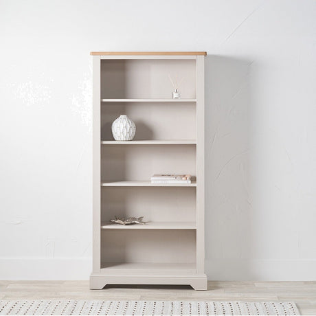 Fairford Parchment White Pine & Oak 5 Shelf Shelving Unit - 180cm