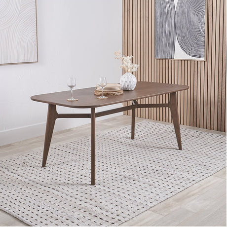 Elias Dark Ash Wood Retro Dining Table - 75cm