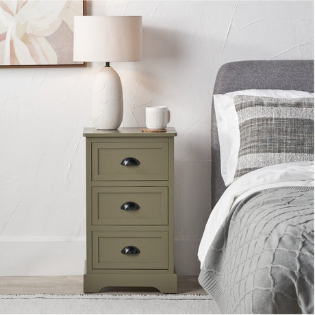 Croft Olive Pine 3 Drawer Unit - 70cm