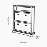 Croft Linen Pine Shoe Storage Shelving Unit - 106cm