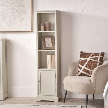 Croft Linen Pine Slim 1 Door 3 Shelf Shelving Unit - 153cm