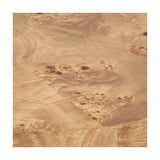 Close-up of the Newborough Burr Wood Effect Coffee Table top, showing swirling burr wood grain with dark knots and a light natural finish.