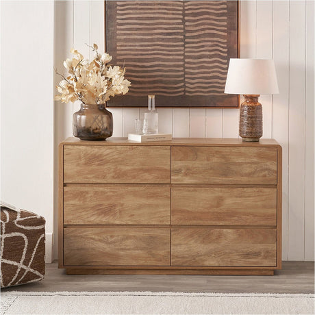 Eversley Oak Effect Veneer 6 Drawer Unit - 84cm