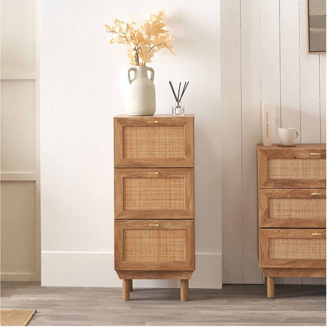Henrik Rattan 3 Drawer Tall Unit - 98cm