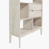 Gio White Sand Acacia 2 Drawer, 7 Niche Shelf Shelving Unit - 180cm