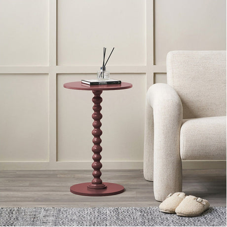 Margot Mulberry Wood Bobble Side Table - 59cm