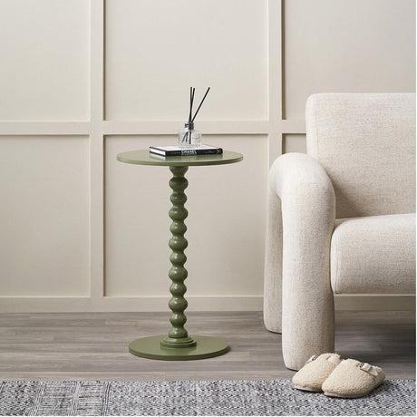 Margot Olive Wood Bobble Side Table - 59cm
