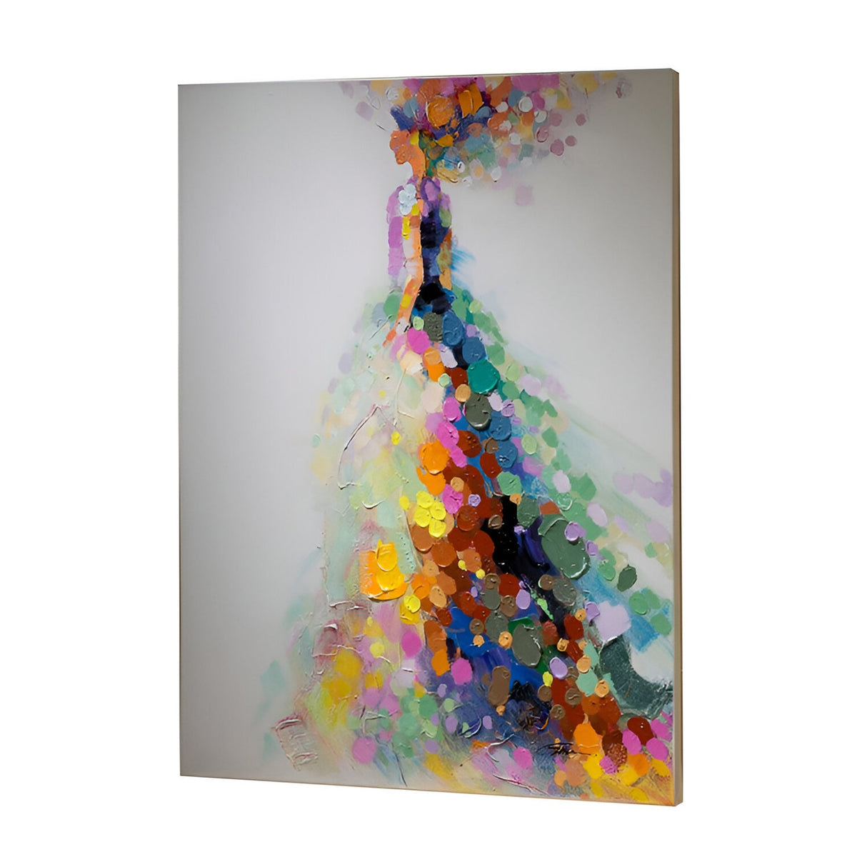 Gala Peacock-Inspired Colour Flow Acrylic Painting – 90x120cm
