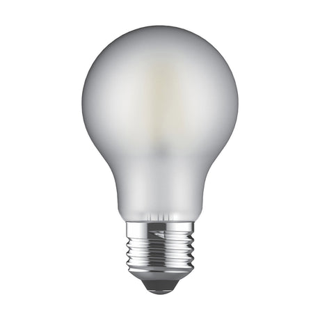 Frosted glass A60 LED light bulb with E27 screw fitting, 6.5W, 2700K warm white, 806 lumens, shown on a plain white background.
