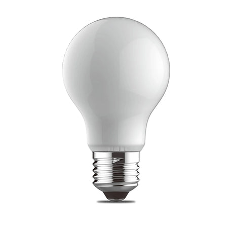 Pear-shaped E27 LED bulb with opal glass finish and chrome-tone screw cap, shown on a plain white background, 6.5W dimmable, 4000K cool white, 806lm.