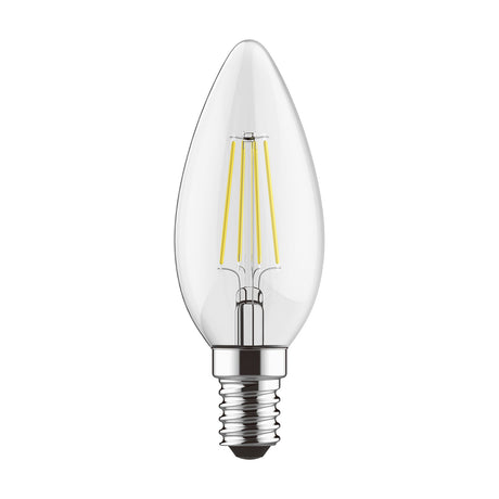 Value E14 5.5W Dimmable Bulb 35mm 2700K 600lm in clear, shown upright on a plain white background.