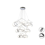 Molly Dimmable LED 3 Tier Circular Suspension Light - Chrome (With Remote Control)