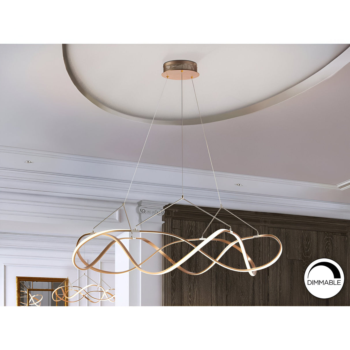 Molly Dimmable LED Circular Suspension Light 63W 3000K - Rose Gold
