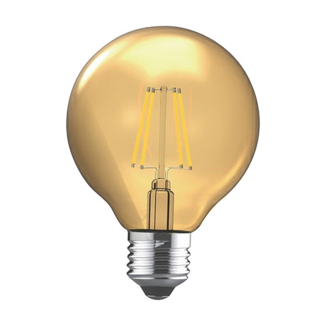 Value E27 8W Globe Bulb 80mm 2200K 806lm - Gold