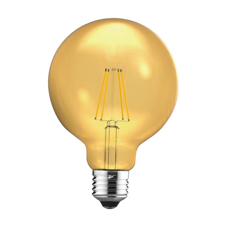 Value E27 8W Globe Bulb 95mm 2200K 806lm - Gold