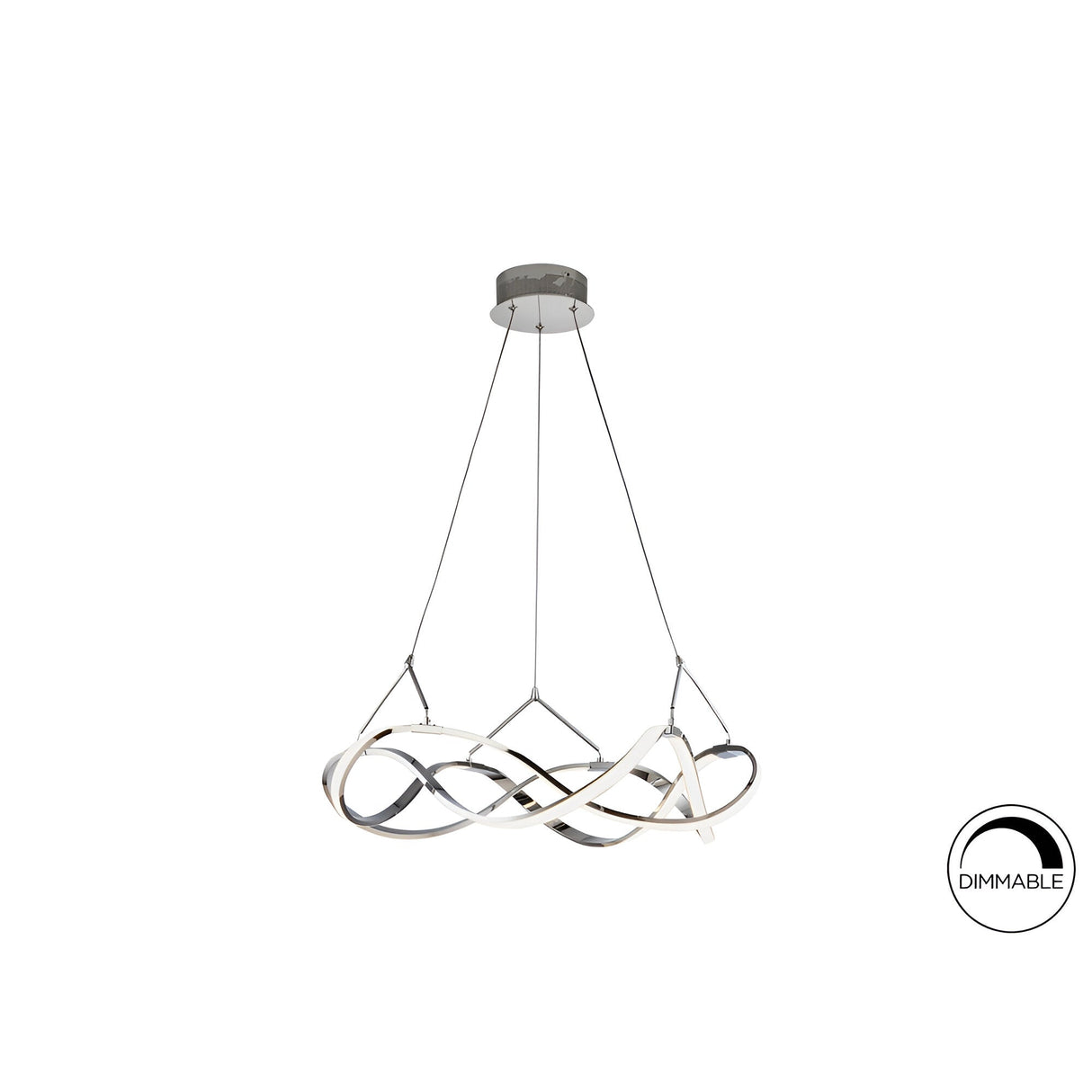 Molly Dimmable LED Small Circular Suspension Light - Chrome