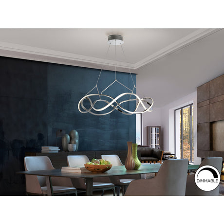 Molly Dimmable LED Medium Circular Suspension Light - Chrome