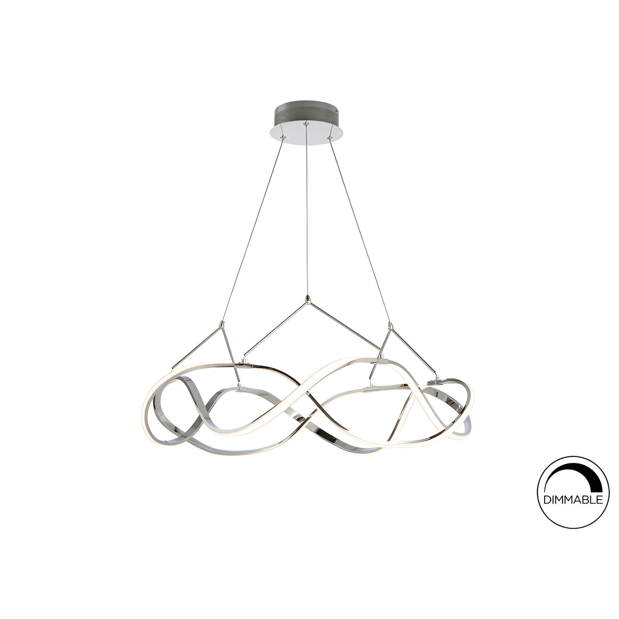 Molly Dimmable LED Medium Circular Suspension Light - Chrome