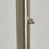 Close-up of the Brockcombe 5 Light Floor Lamp's satin nickel pole with a knurled rotary dimmer knob, shown against a plain light background.