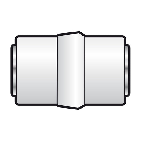 AV:Link coaxial female to female coupler with nickel-plated brass barrel and F-type threaded sockets at both ends, shown on a plain white background.