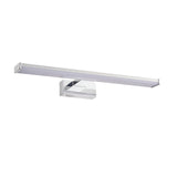 Endon Aldshaw LED bathroom wall light in chrome with a slim frosted diffuser bar and square wall bracket, shown on a plain white background.