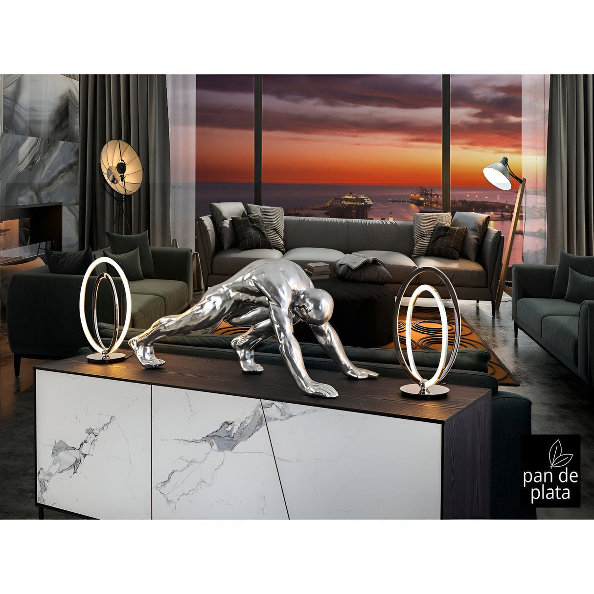 Asana Silver Leaf Human Sculpture - 92cm