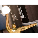 El Globo Gold Sculpture With LED Opal Sphere Light - 81cm