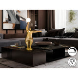 El Globo Gold Sculpture With LED Opal Sphere Light - 81cm