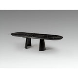Capri 12–14 Seater Wood & Metal Extendable Dining Table – Black Marble