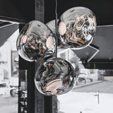 Lava 4 Light LED Chandelier - Silver