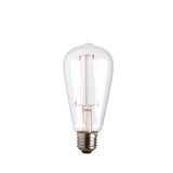 Endon 2W E27 LED filament pear bulb with clear glass, visible warm white filament, and metal screw cap, shown on a plain white background.
