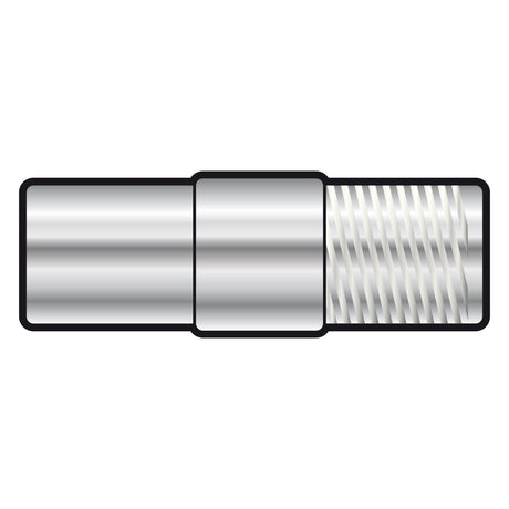 Illustration of a metallic bolt with a smooth cylindrical base and threaded end, resembling the precision found in the design of an AV:Link Adaptor Coaxial Plug - F Socket.