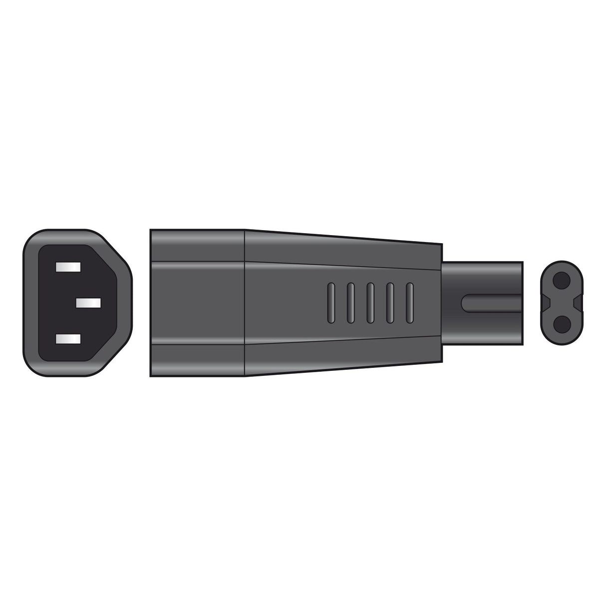 Mercury IEC Plug To Fig.8 Plug Adaptor (C14 To C7)