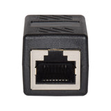 AV:Link Cat6 RJ45 inline coupler by AVSL, black plastic housing with nickel-plated female 8P8C port shown front-on against a plain white background.