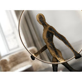 Caminante Black LED Light Standing Sculpture With LED Ring Light - 150cm