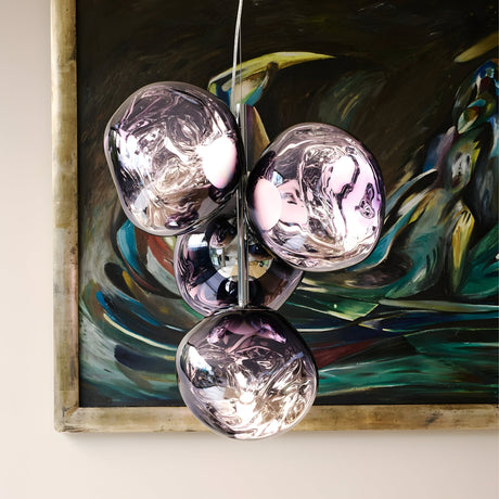 Lava 4 Light LED Chandelier - Smoked Blue