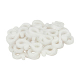 LYYT pack of 25 white plastic S-shaped gutter hooks by AVSL for outdoor festive lighting, shown loose in a pile on a plain white background.