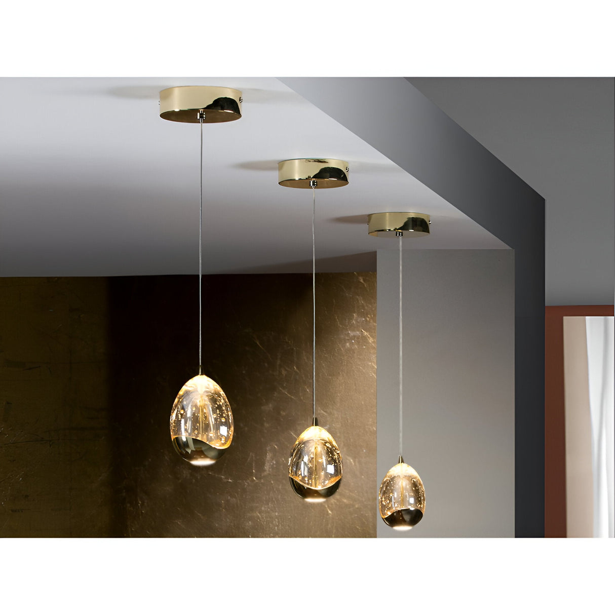 Rocio LED Glass Pendant Light 5W 3000K - Gold