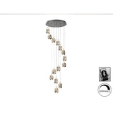 Rocio 14 Light Dimmable LED Small Glass Cluster Pendant 70W 3000K - Silver
