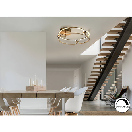 Colette Dimmable LED Small Semi-Flush Light 37W 3000K - Rose Gold