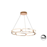 Colette Dimmable LED Large Circular Suspension Light - Rose Gold