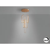 Colette 9 Light Dimmable LED Cluster Pendant - Rose Gold (With Remote Control)
