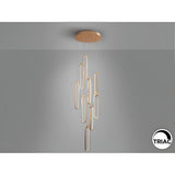 Colette 9 Light Dimmable LED Cluster Pendant - Rose Gold (With Remote Control)